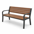 Banco de jardín de acero y madera marrón 150 cm