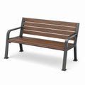 Banco de jardín de metal y madera 125x60x80 cm marrón/gris