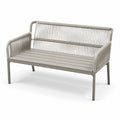 Banco de jardín de aluminio y cuerda sintética gris