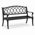 Banco de aluminio fundido negro para exterior 128 cm