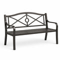 Banco de jardín de metal negro 125 cm