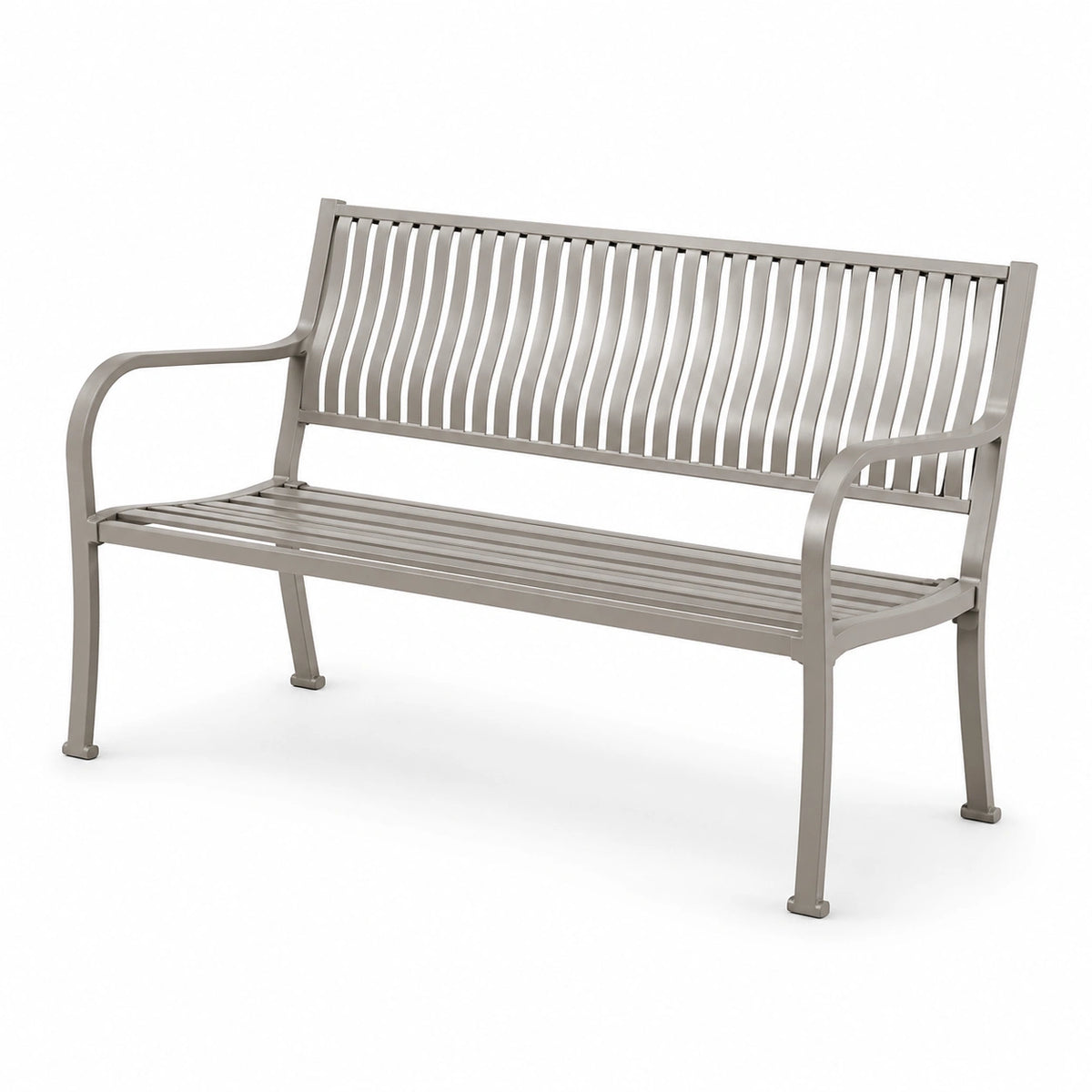 Banco de jardín de metal gris 120x60x80 cm
