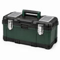 Caja de herramientas de polipropileno con cierres metálicos 50 x 25 x 20 cm verde/negro