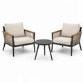 Conjunto de jardín de aluminio con sillones y mesa redonda